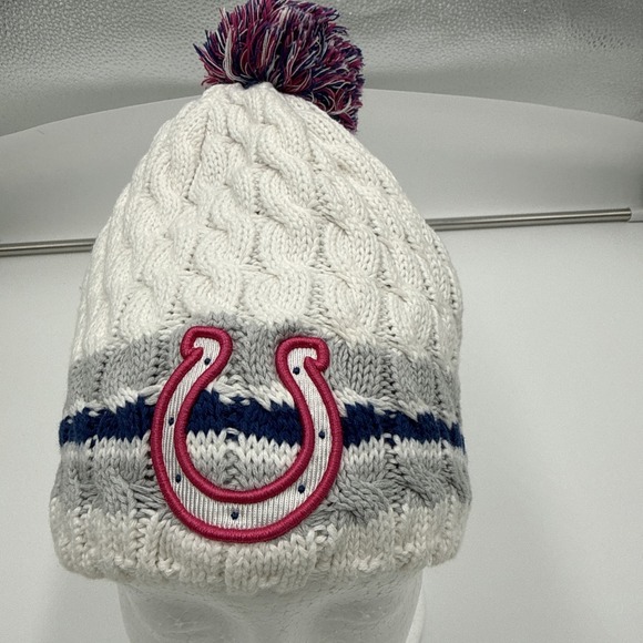 Colts White Woman's Beanie Hat - Picture 2 of 5